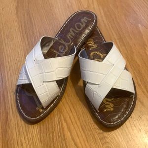 NWT.  Sam Edelman flat white sandals.  Reg $80
